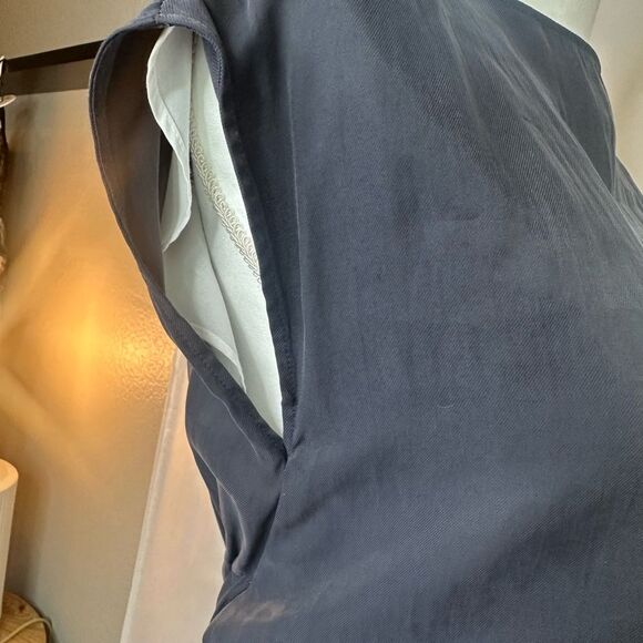 Zara Washed Black & White Modern High Low Blouse with Ribbon Bow Size XS - Picture 6 of 13